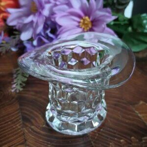 VTG Fostoria Clear Glass Top Hat Toothpick Holder